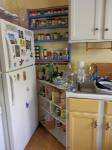Not a lot of space to move in the old kitchen